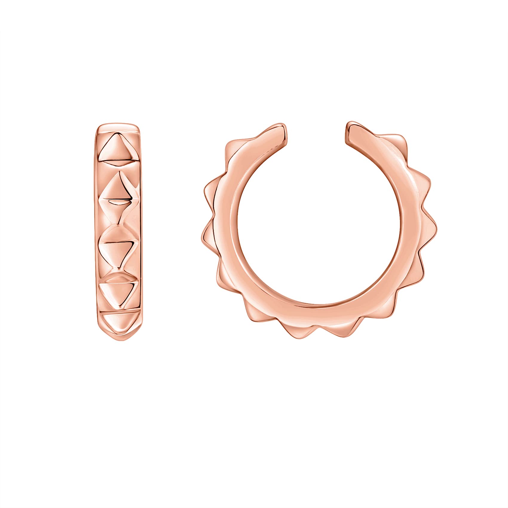 PAVOI 14K Gold Plated 925 Sterling Silver Round Huggie Ear Cuff Earrings for Wom