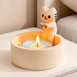 Cat Candle Holder, Cute Scented Candles Holder Decor for Table Centerpiece Cat Lover Gift Home Room