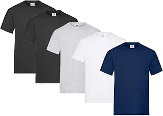 Fruit of The Loom Heavy Cotton Tee Shirt 5 Pack Men's T-Shirt (Pack of 5)
