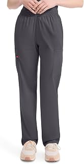 Dickies EDS Signature Scrubs for Women, Elastic Waist Pull-On Cargo Pants for Women in Soft Brushed Poplin - 86106
