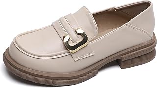 Women's Flat Loafers Slip On Lightweight Casual Round Toe Work Business Low Heel Shoes Non Slip