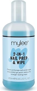 Mylee Prep + Wipe Gel Nail Polish Residue Cleaner Remover (250ml) | UV/LED Manicure Gel Polish Base Wipe, Preparation & After Care, Multi-Purpose Sanitising Nail Plate & Removing Tacky Layer