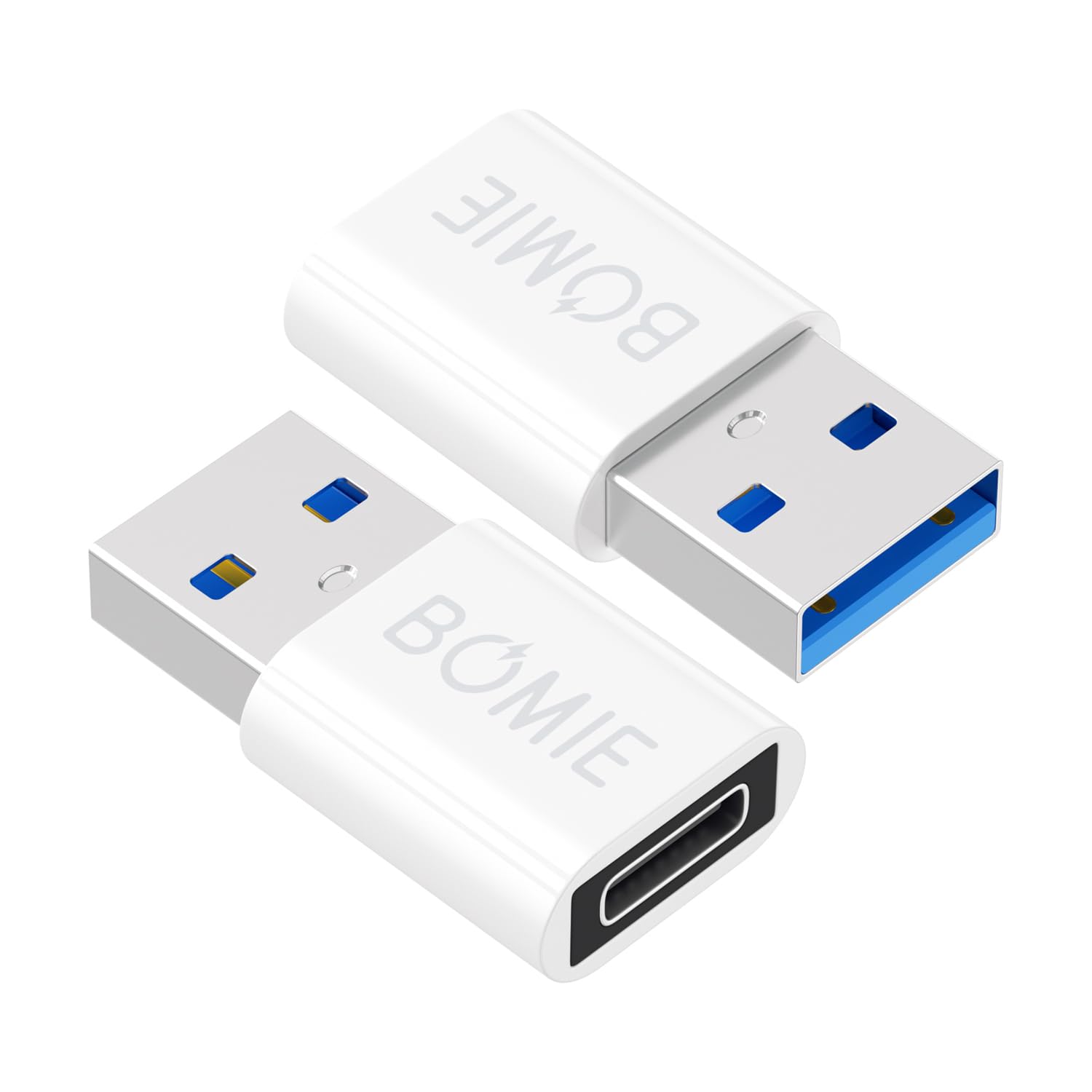BOMIE USB to USB C Adapter 2 Pack 3A Fast Charging for Phone 18/17 Pro Max