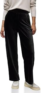 Street One - 3716566 Straight Leg Women's Ribbed Trousers