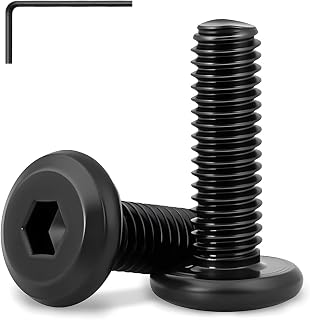 M6 x 12mm (25 Pack) Metric Flat Head Hex Socket Cap Screws Bolts, Black Oxide 304 Stainless Steel 18-8, Hex Drive, Bright Finish Fully Machine Thread