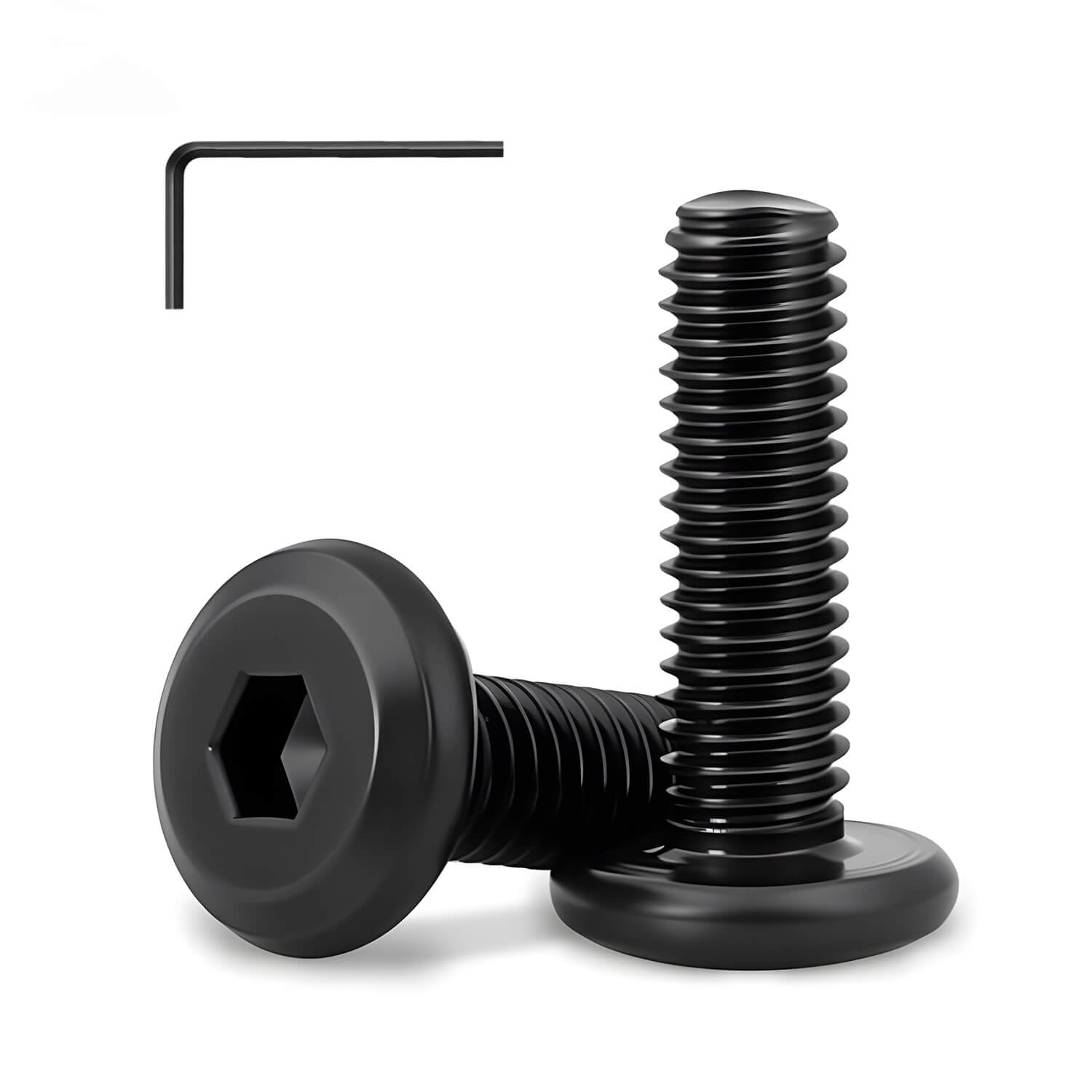 M6 x 12mm (25 Pack) Metric Flat Head Hex Socket Cap Screws Bolts, Black Oxide 30