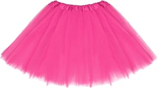 Skirt 3 Layered Tutus Skirts Rose Red Tulle Skirts for Women Adult Running 80s Costumes Halloween Dance Ballet Party (Rose Red)