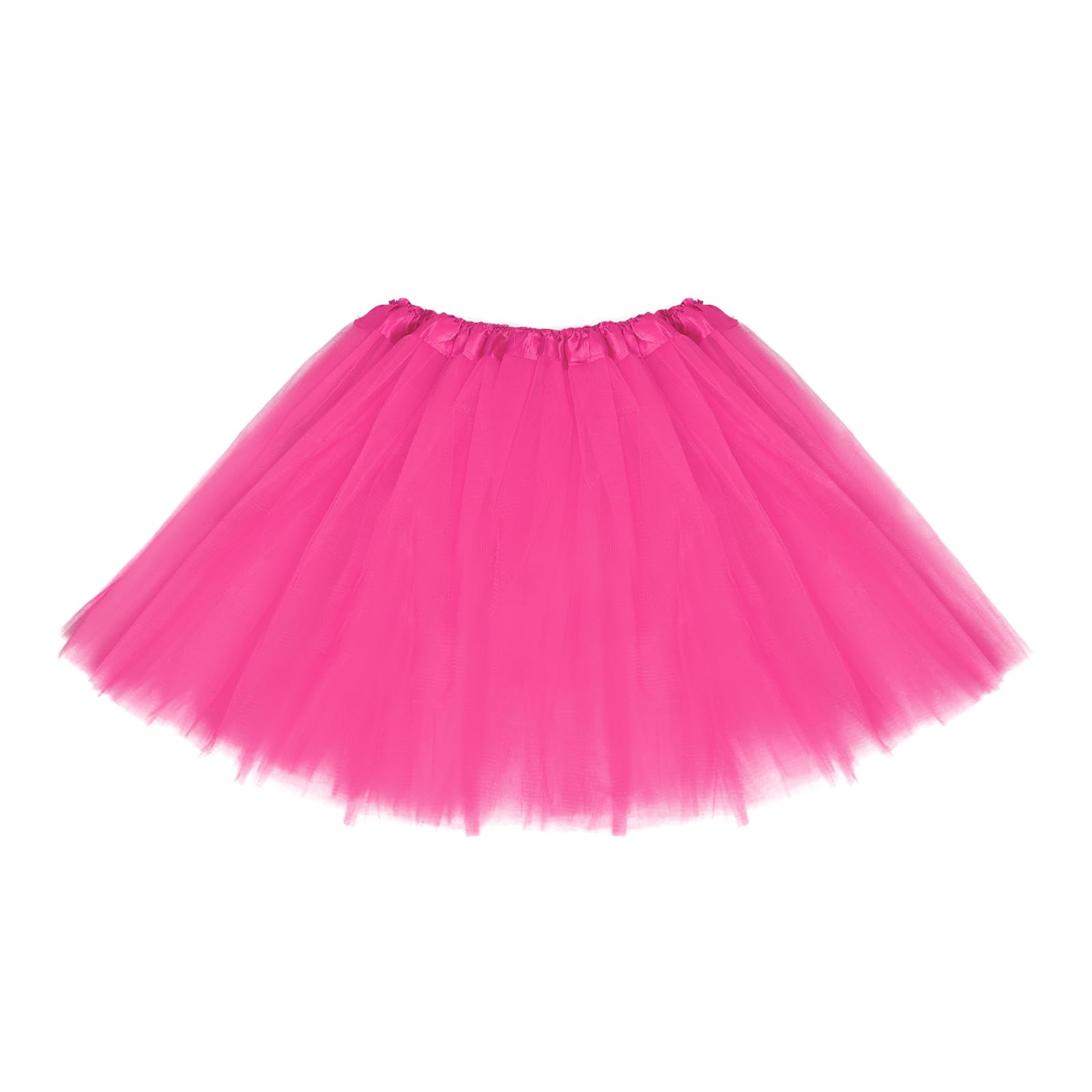 Skirt 3 Layered Tutus Skirts Rose Red Tulle Skirts for Women Adult Running 80s C