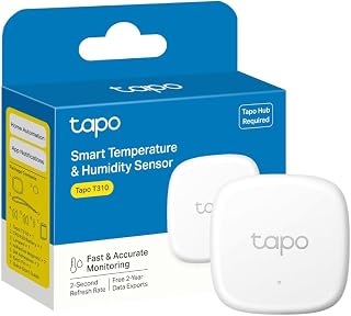 Tapo Indoor WiFi Connected Thermometer, Hygrometer Temperature T310 | High precision, instant alerts via app, ideal for baby room/greenhouse/basement/fridge, 2 year battery life