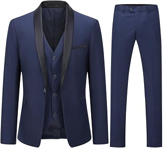 YOUTHUP Suits for Men Slim Fit Suit 3 Pieces Wedding Ceremony Lapel Shawl Smoking Blazer Pants Vest
