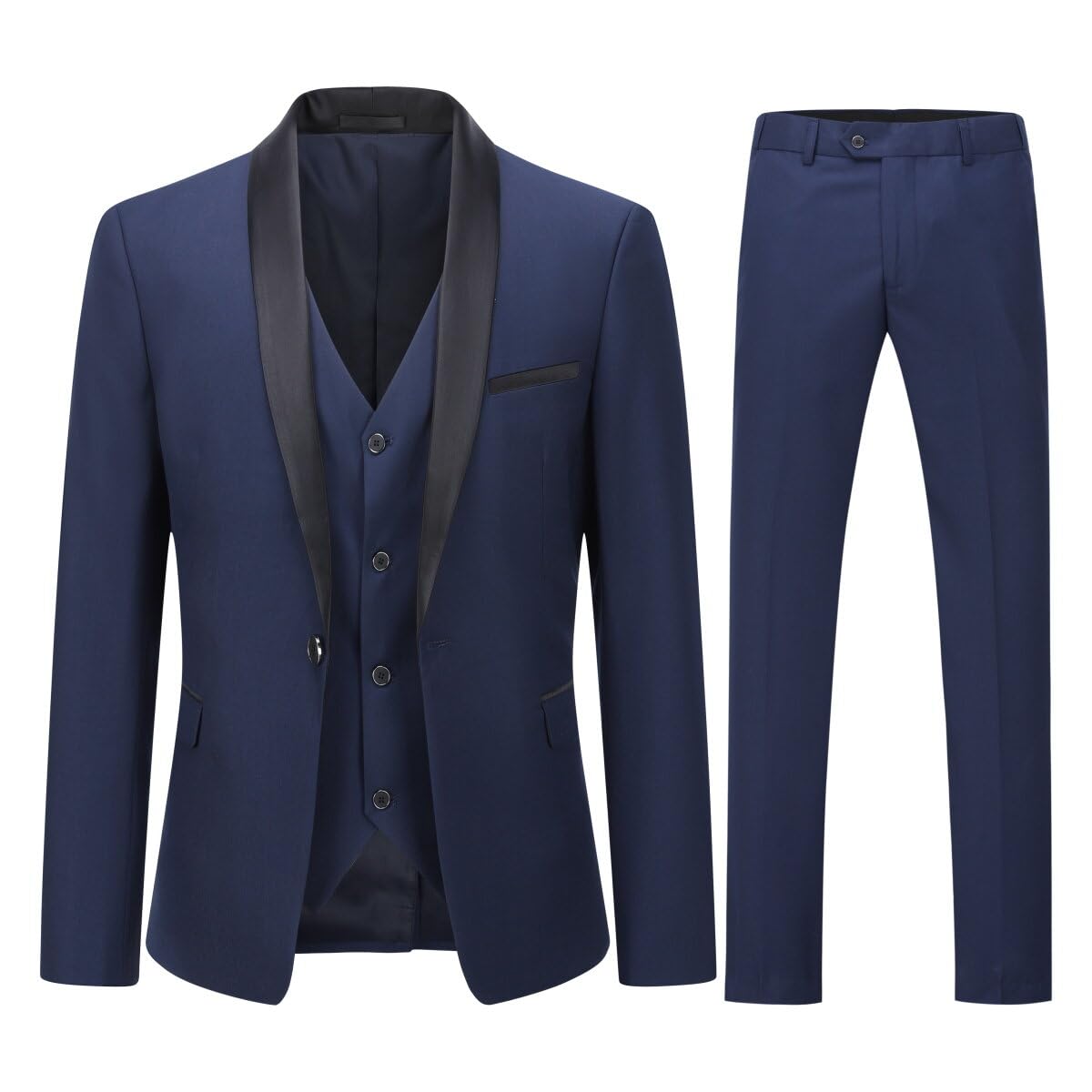 YOUTHUP Suits for Men Slim Fit Suit 3 Pieces Wedding Ceremony Lapel Shawl Smokin