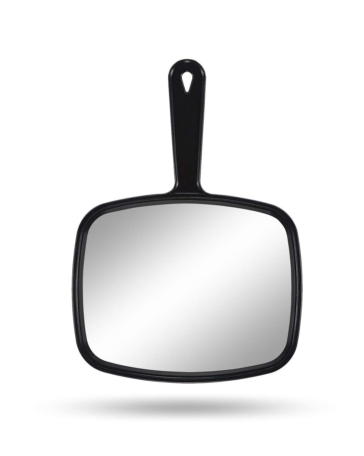 Gladmart 10.3" L x 7.4" W Hand Mirror for Home and Barber, Black | Han