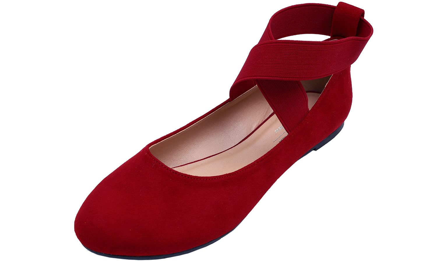 Feversole Coloured Suede Ballerina with Memory Foam Cushion for Macaroons for Wo