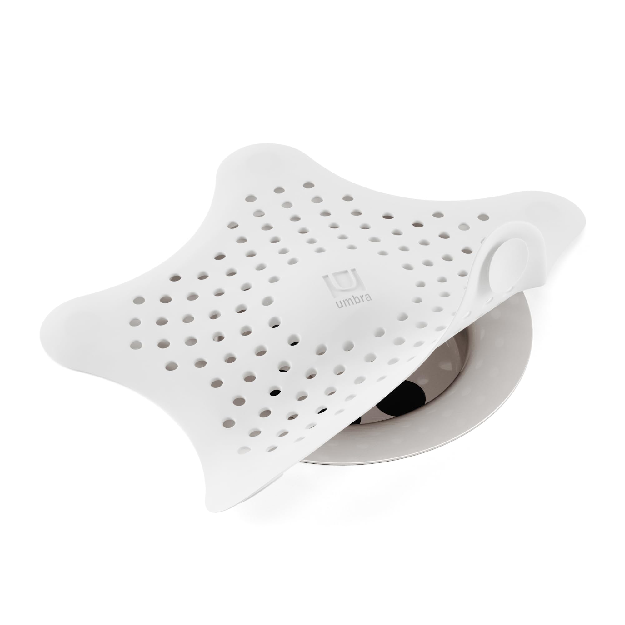 Umbra Starfish Hair Catcher, Suction Cup Drain Cover, 6-Inch, White | Silicone m