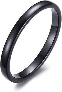 Rockyu Brand Ring, Popular, Tungsten, Women's, Men's, Simple, Black, Silver, Pink Gold, Thin Band, Width 0.08 inch (2 mm), Stylish, Fashion Accessory