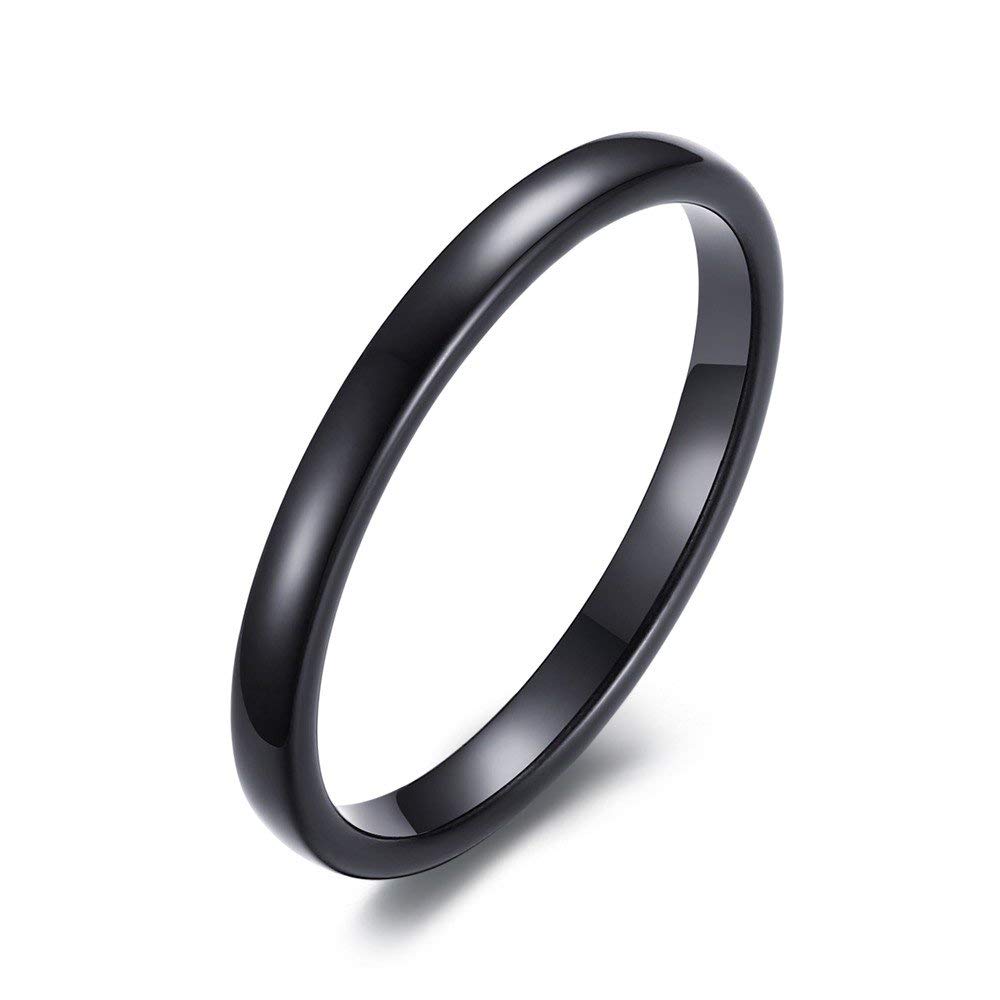 Rockyu Brand Ring, Popular, Tungsten, Women's, Men's, Simple, Black, Silver, Pin