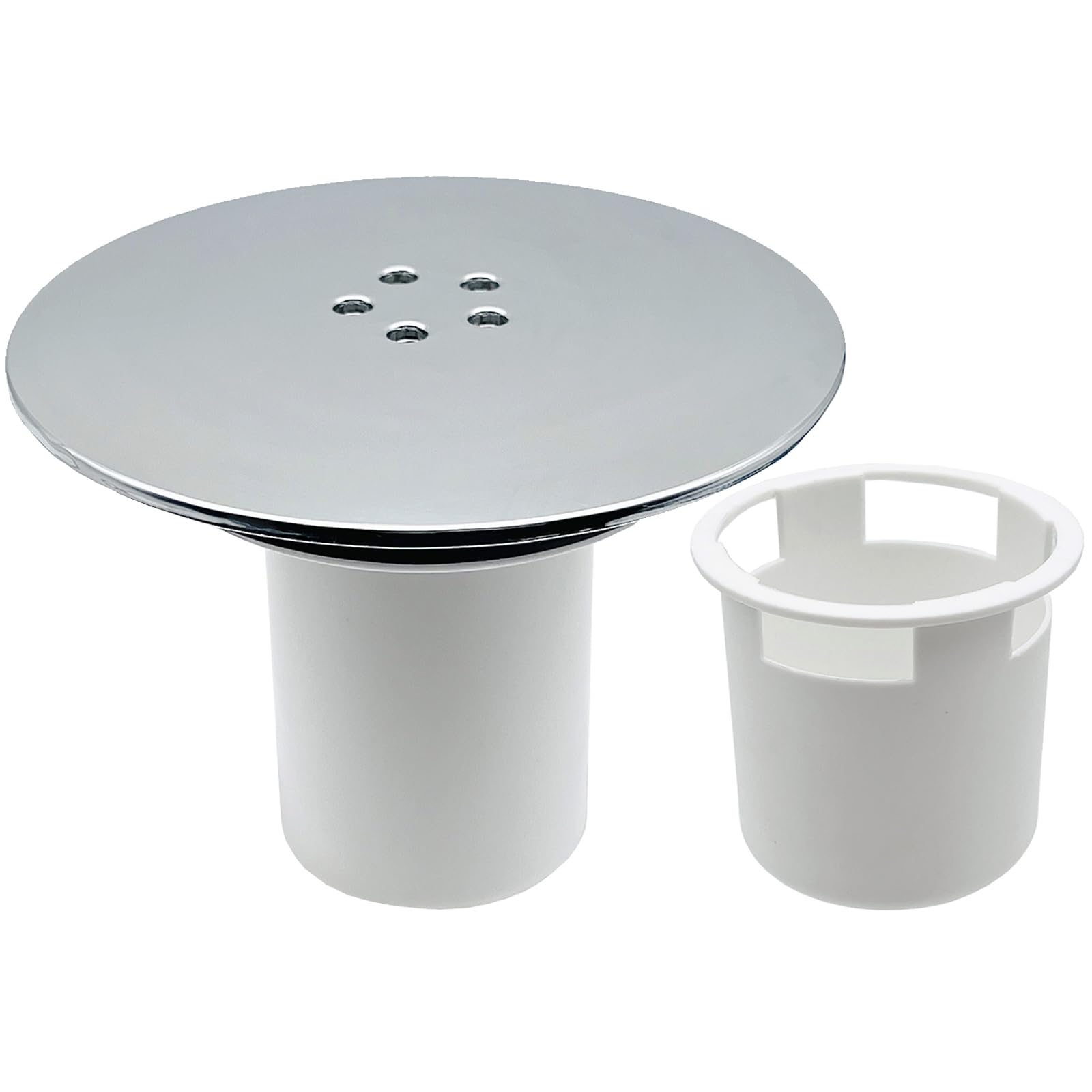 Shower Drain Cover, Chrome Shower Trap Cover Replacement, 90 mm / 115 mm Shower 