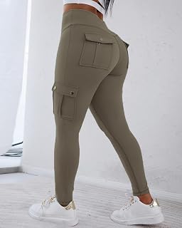 High Waist Butt Lifting Leggings with Flap Pockets Tummy Control for Workout and Casual Wear