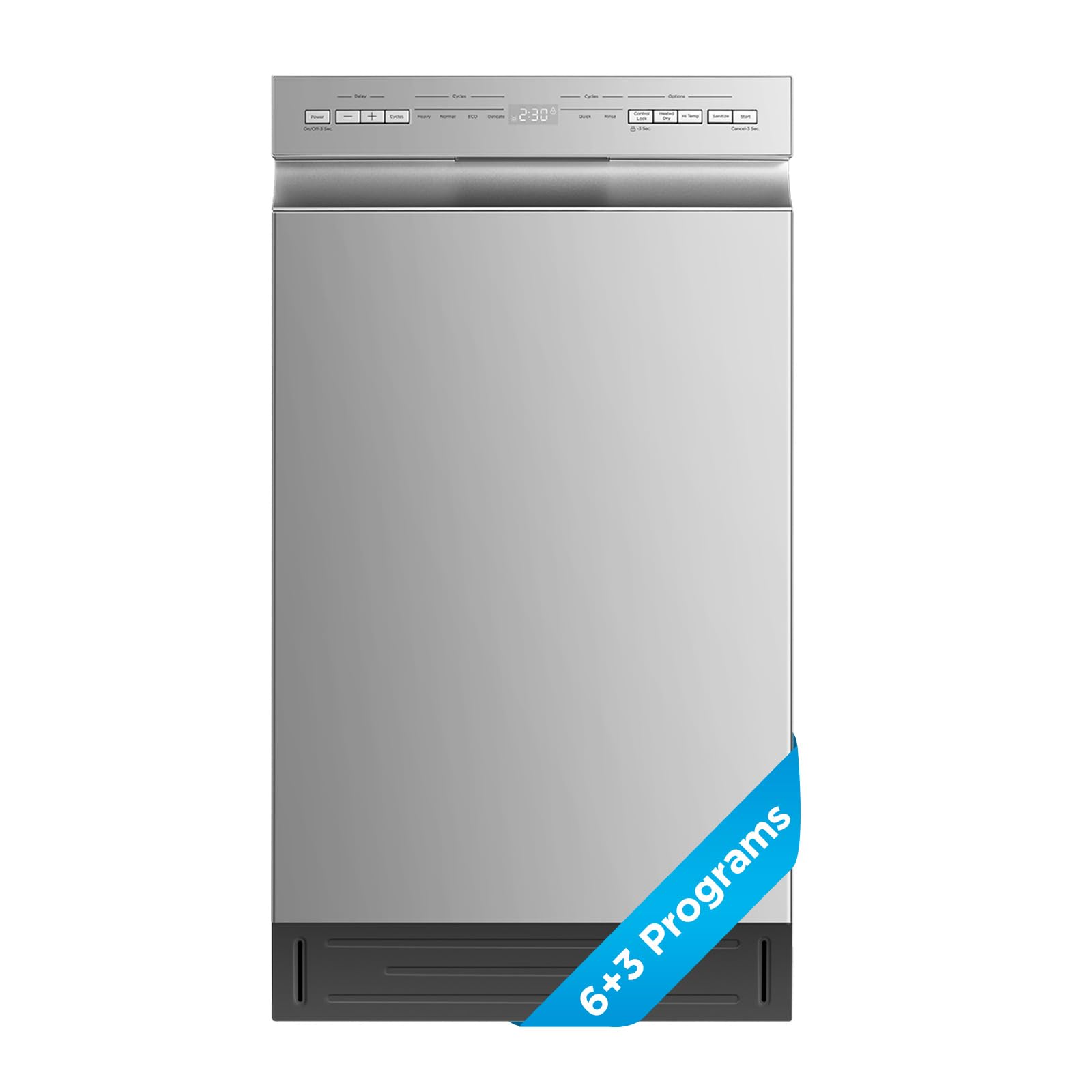 Midea 18 Inch Built-in Dishwasher, 8 Place Settings, Stainless Steel Tub | 6 Was