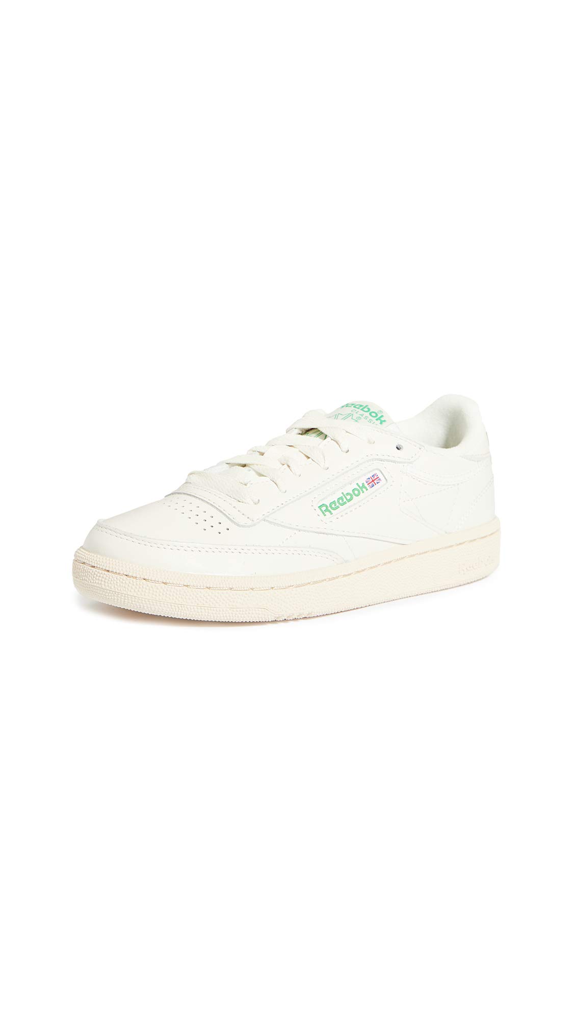 Reebok Club C 85, Women's Sneakers, White Glen Green Paper White Excellent Red