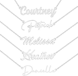 ZNA Jewels Personalised Name Necklace for Women – Customised Sterling Silver Name Pendant, Elegant Jewellery Ideal for Birthday, Christmas Gifts for Women, Girls & Teens