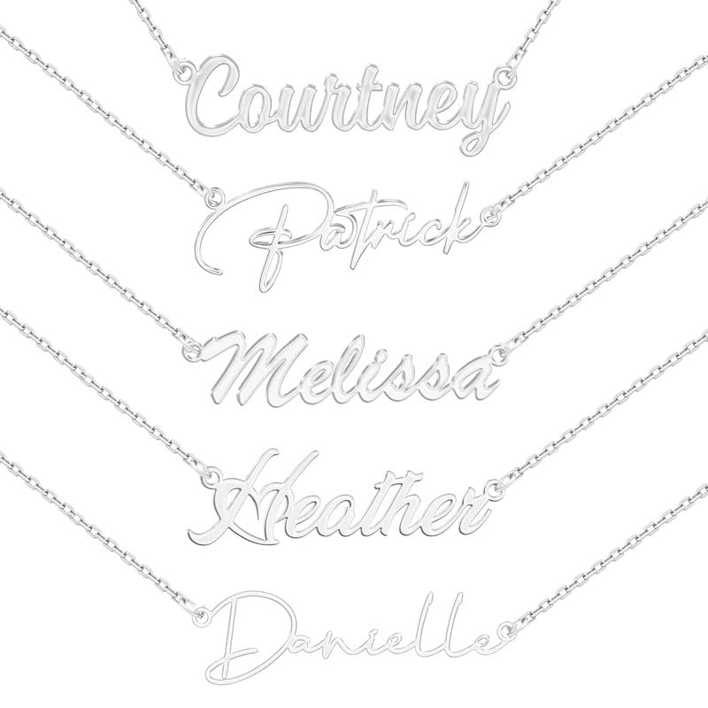 ZNA Jewels Personalised Name Necklace for Women – Customised Sterling Silver Nam