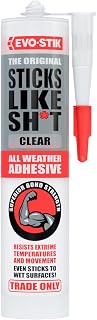 EVO-STIK Sticks Like Sh*t Adhesive Clear - 290ml | All Weather Strong Grab Glue - Flexible & Temperature Resistant - Indoor & Outdoor Use