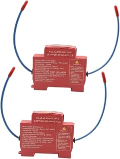 FUANA 2-Pack Automatic Fire Suppression System 170°C Activation – Dual Nozzle Fire Extinguisher, DIN Rail Mount, Compact 10-Year Life Fire Safety Device