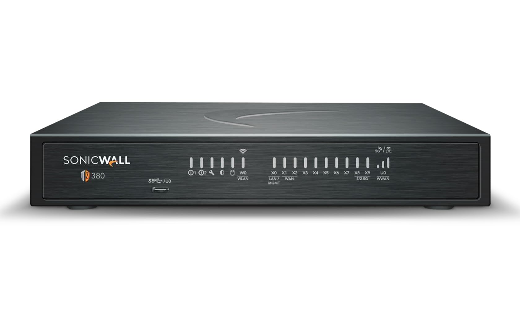 SonicWall TZ380 3.5 Gbps Next-Gen Firewall Appliance, HW Only | 8x1GbE + 2x1G SF