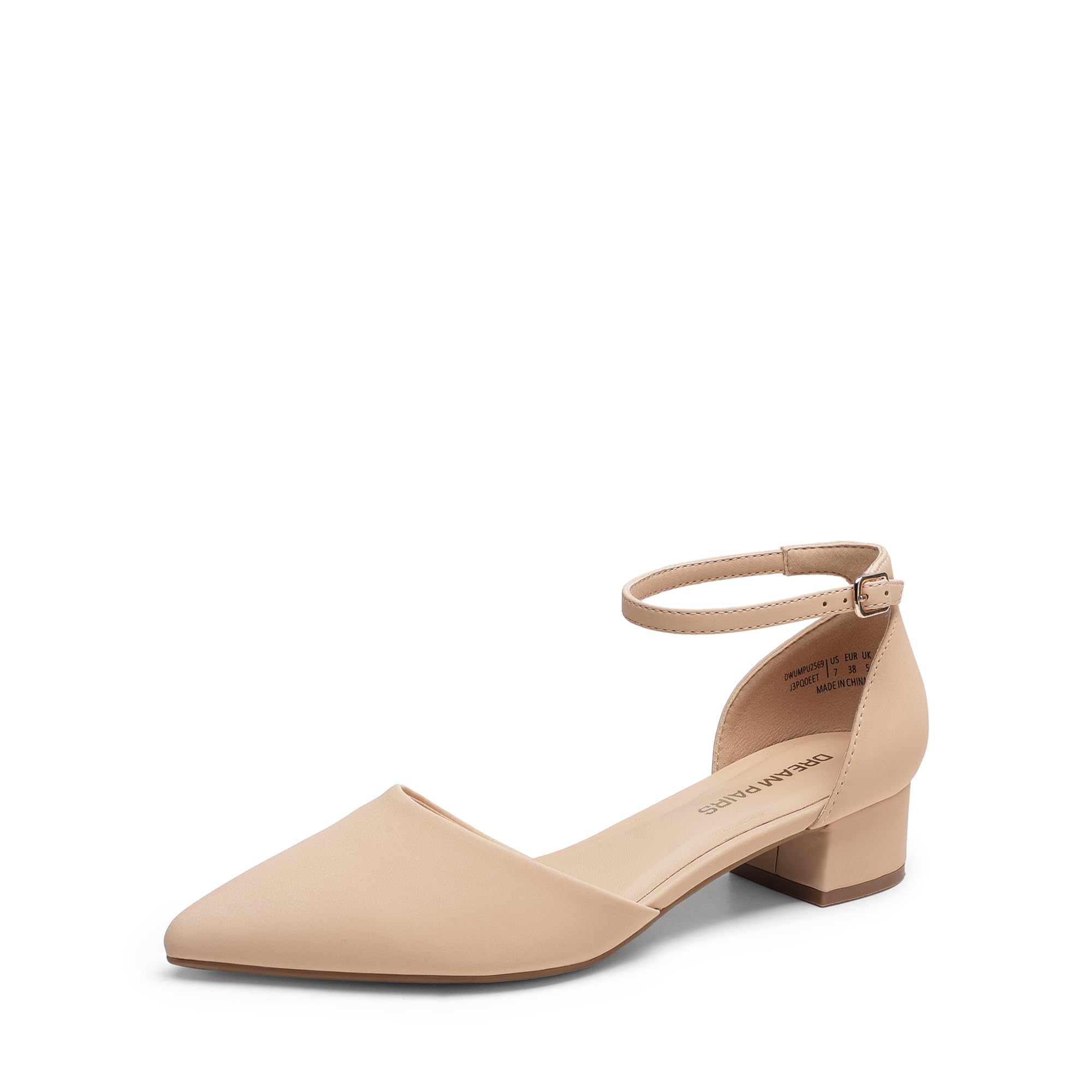 DREAM PAIRS Women's Low Heel Pointed Toe Flats