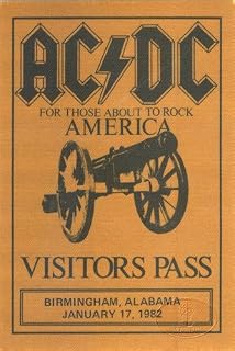 AC/DC 1982 About To Rock Tour Backstage Pass Birmingham