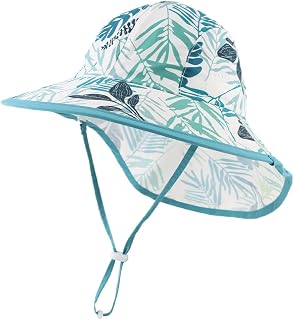 Zsedrut Toddler Summer Hat with Neck Flap Waterproof Kids Swim Hat Baby UV Protection Sun Hats Beach Cap for Boys Girls