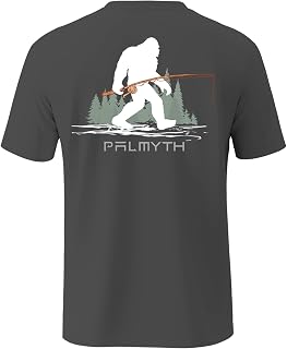 Palmyth Fishing Shirts for Men Short Sleeve Sun Protection T-Shirts UPF 50+ Rash Guard Tee