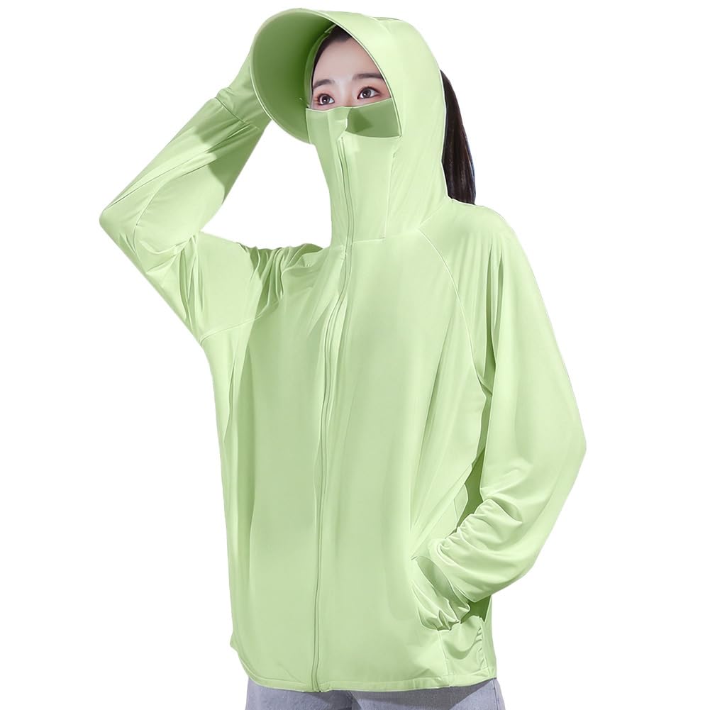 DMFU Women's Rash Guard Hoodie, Cool Touch, UV Protection, UPF 50+ 360-Degree UV