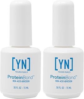 Young Nails Protein Bond - Non-Acidic Nail Primer, Enhanced Adhesion for Gel Polish & Acrylic, Nail Dehydrator, PH Bonder for Gel Nails, 0.25 oz