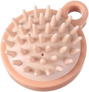Silicone Scalp Scrubbing Brush with Soft Flexible Bristles for Gentle Cleansing and Daily Hair Care, Pink Variant