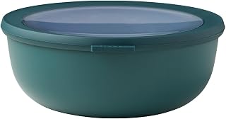 Mepal - Cirqula Round Multi Bowl - Plastic Containers with Lid - Suitable as Airtight Container for Fridge, Microwave, Freezer and Serving Dishes - Kitchen Bowls - 2250ml - Nordic Pine