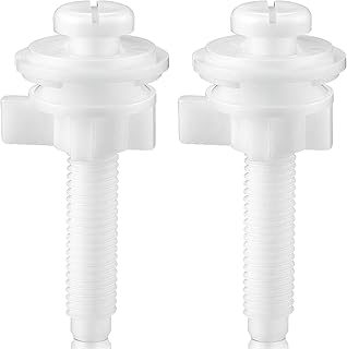 Jetec 2 Pack Toilet Seat Screws Kit, Plastic Bolts Nuts & Washers | Durable plastic bolts, nuts and washers replace worn toilet seat hardware, fit most seats, resist rust, and install easily.