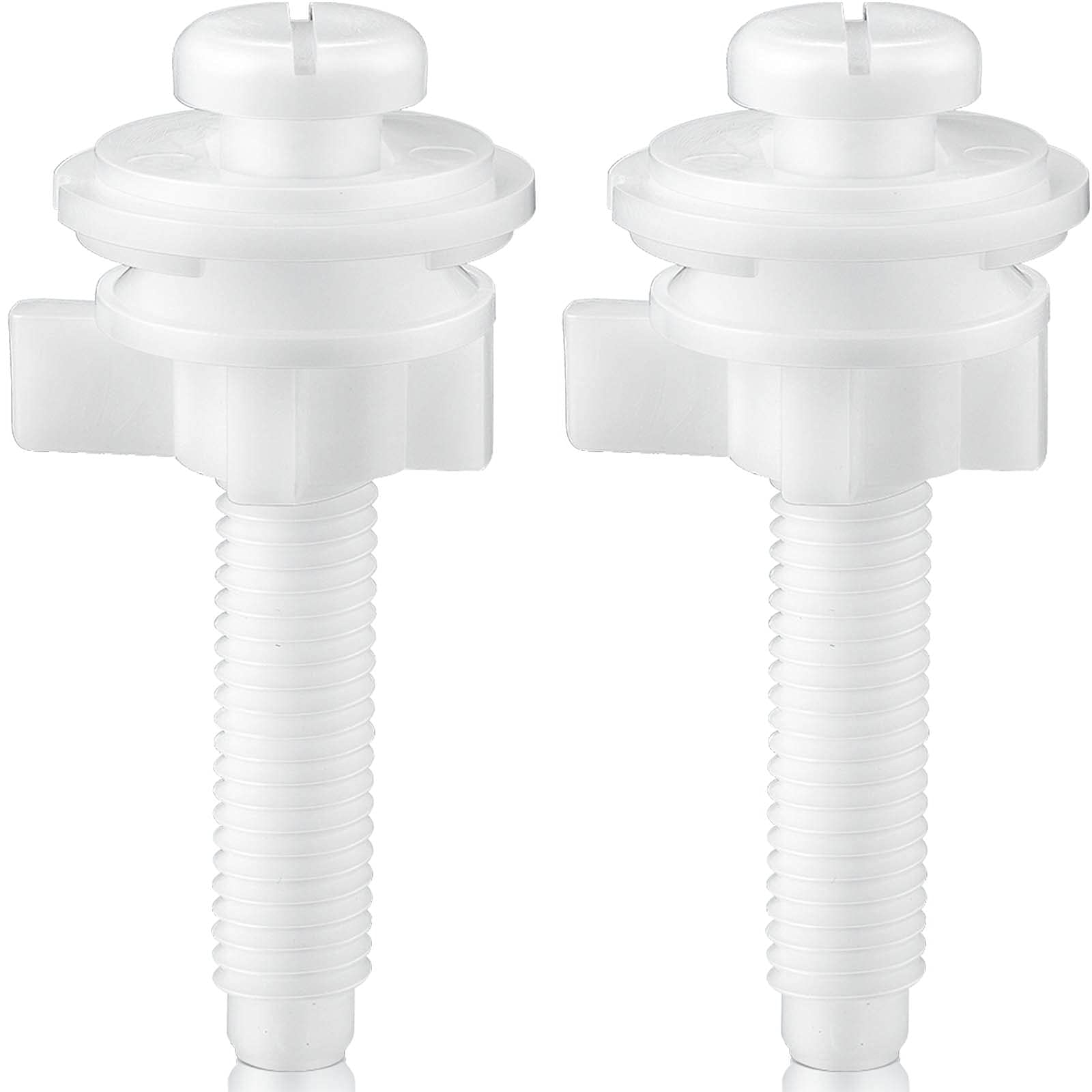 Jetec 2 Pack Toilet Seat Screws Kit, Plastic Bolts Nuts & Washers | Durable plas