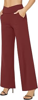G4Free Women's Wide Leg Sports Trousers with Pockets Casual Bootcut Wide Yoga Pants Flare Leg Wide Bell Tight Elastic Gym Palazzo