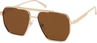 SOJOS Retro Oversized Square Polarised Sunglasses for Women Men Vintage Shades UV400 Classic Large Metal Frame Sunglasses SJ1161