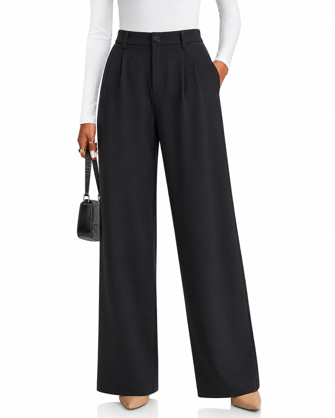 Zylioo Tall Wide Leg Dress Pants for Women Business Casual Trousers