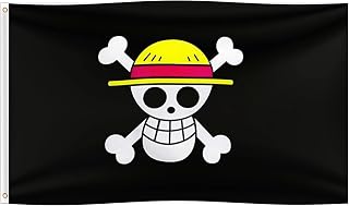 One P Pirate Flag 3x5 Ft, Straw Hat Flag Durable Man Cave Wall College Dorm Room Decor,Outdoor,Parties,Gift Banner