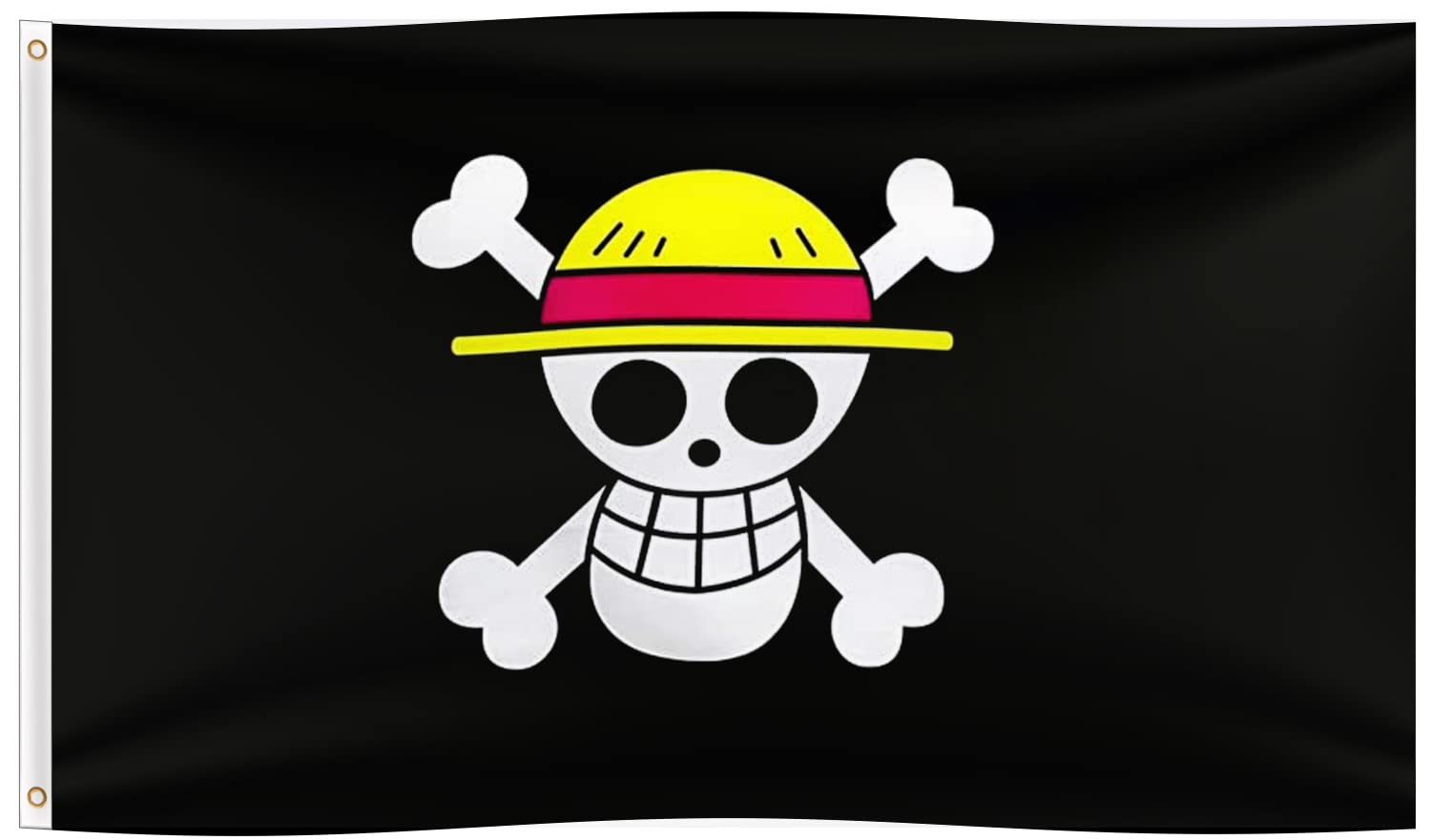 One P Pirate Flag 3x5 Ft, Straw Hat Flag Durable Man Cave Wall College Dorm Room