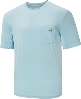 Bassdash Men's Short Sleeve Pocket T-Shirt UPF 50+ Performance UV Sun Protection Fishing Hiking Kayak Sports Shirts