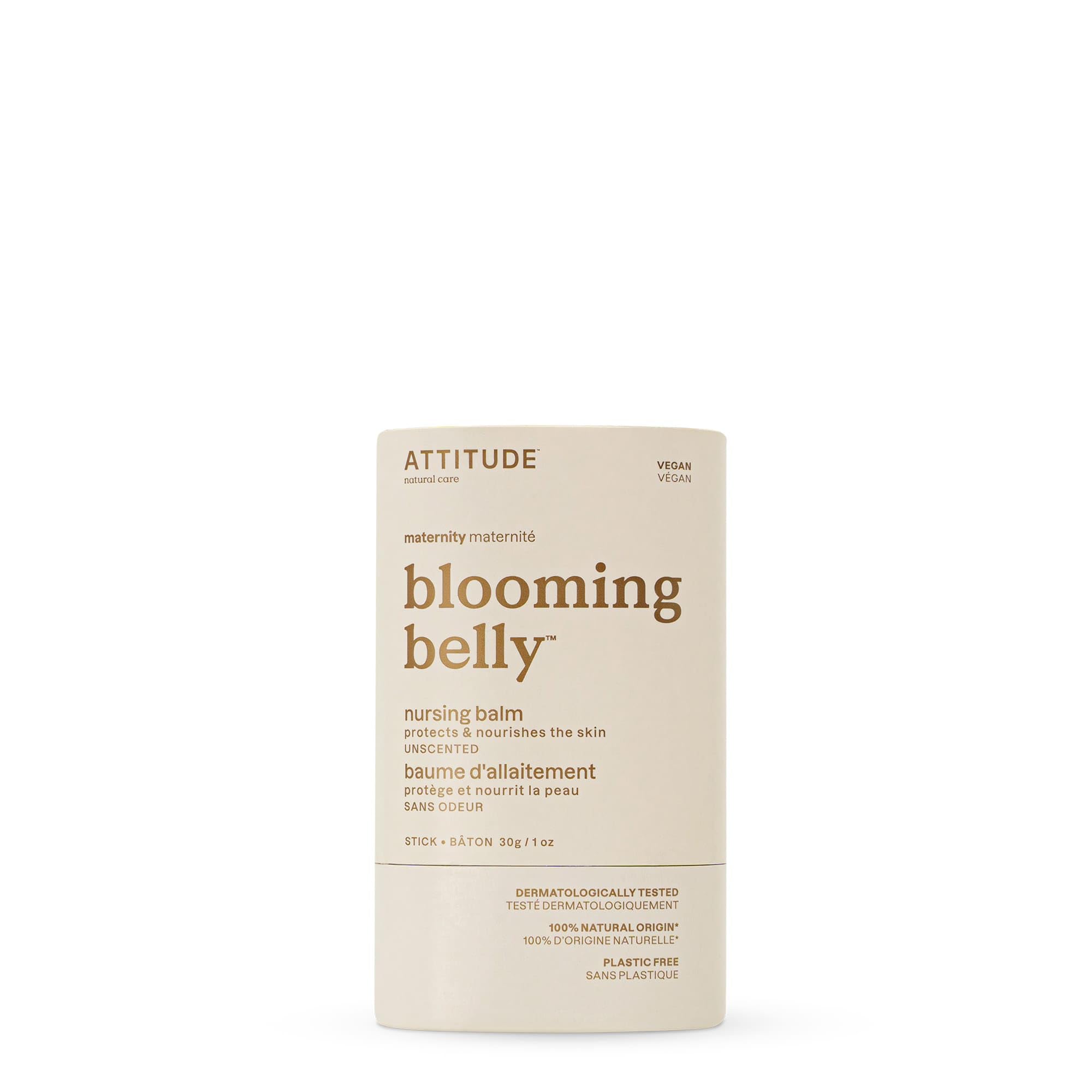 ATTITUDE Plastic-Free Nursing Balm Bar, Made in Canada, Safe for Nursing, Plant 
