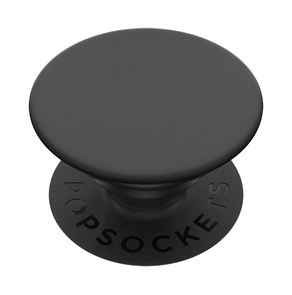PopSockets Adhesive Phone Grip, Holder- Black | Anti-Drop, Kickstand, Secure Com