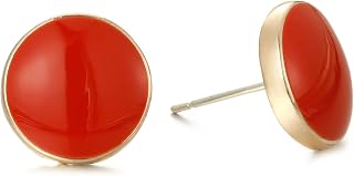 RUOFFETA Small Square Stud Earrings for Women - Pure Color Enamel Button Post, Delicate Pierced Jewelry