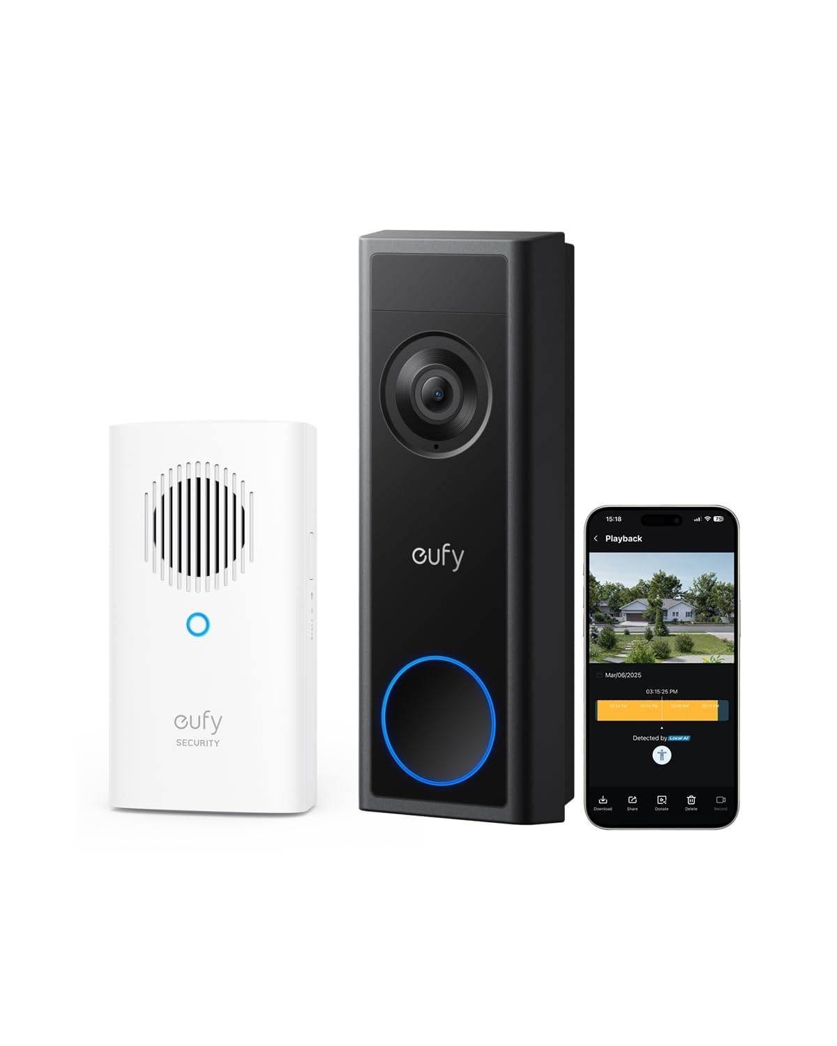 eufy Security Video Doorbell Camera Wireless C31 with Chime, 2K FHD | Dual Power