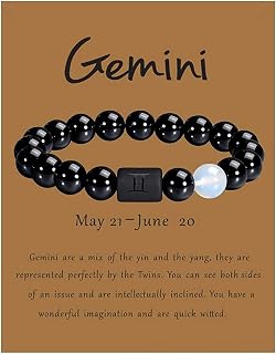12 Pieces Constellation Stretch Bracelets for Men Women Natural Round Beads Bracelet for Birthday Jewelry Gift, 60mm
